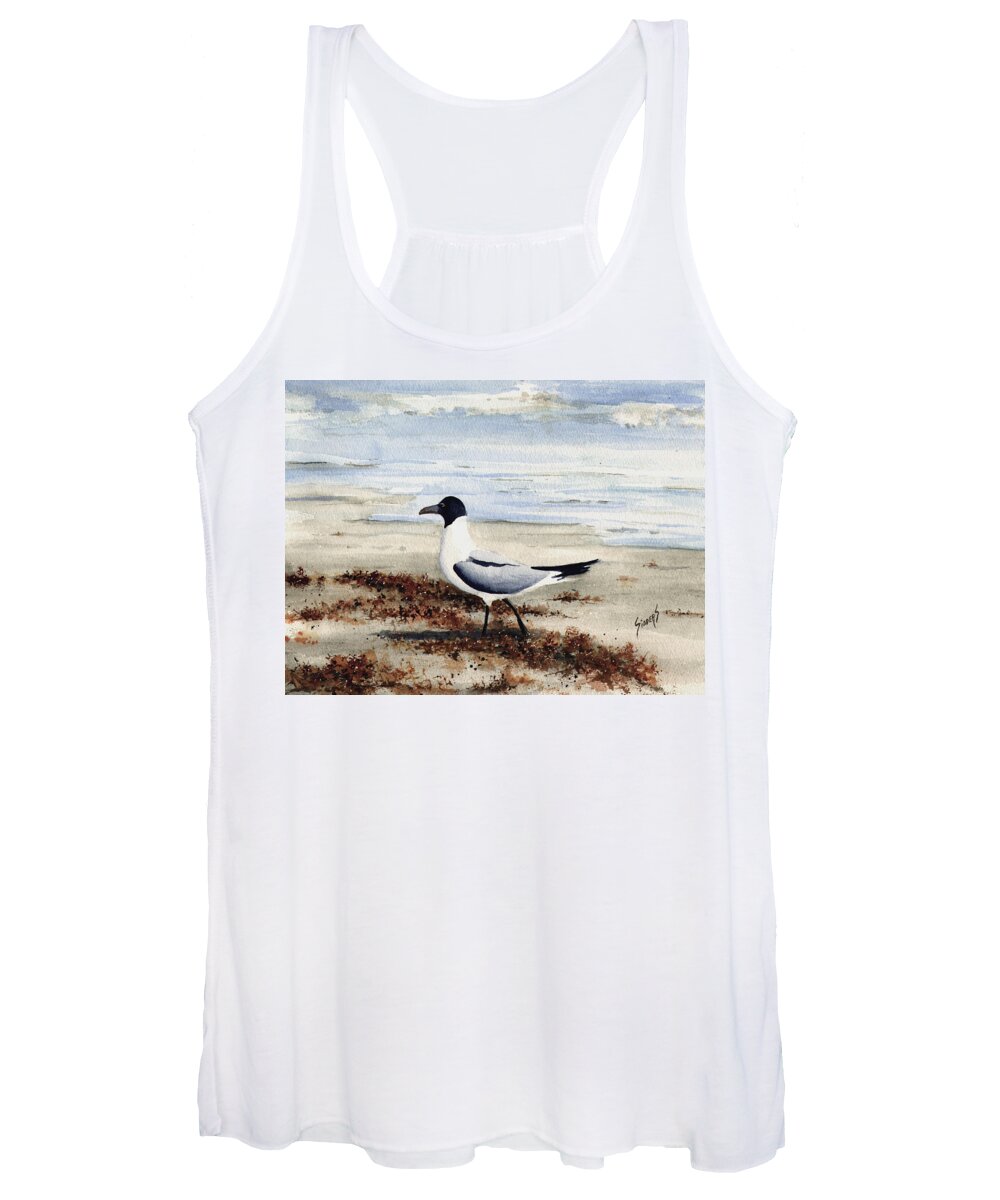 Gull Women's Tank Top featuring the painting Galveston Gull by Sam Sidders
