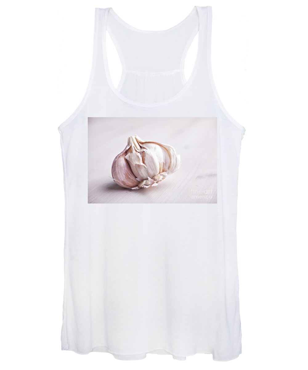 Vegetable Women's Tank Top featuring the photograph Garlic bulb by Sophie McAulay