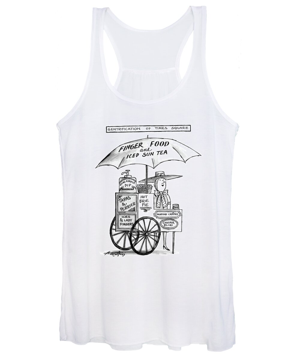 Regional Women's Tank Top featuring the drawing Gentrification Of Times Square by Henry Martin