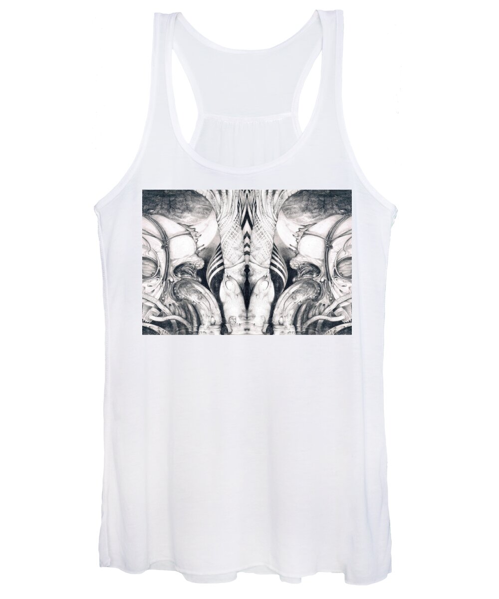 Ghost In The Machine Women's Tank Top featuring the painting GHOST IN THE MACHINE - detail mirrored by Otto Rapp