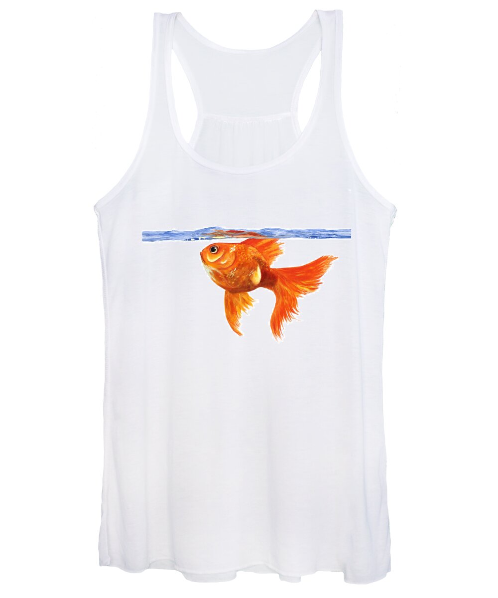 Goldfish Women's Tank Top featuring the painting Goldfish by Donna Tucker