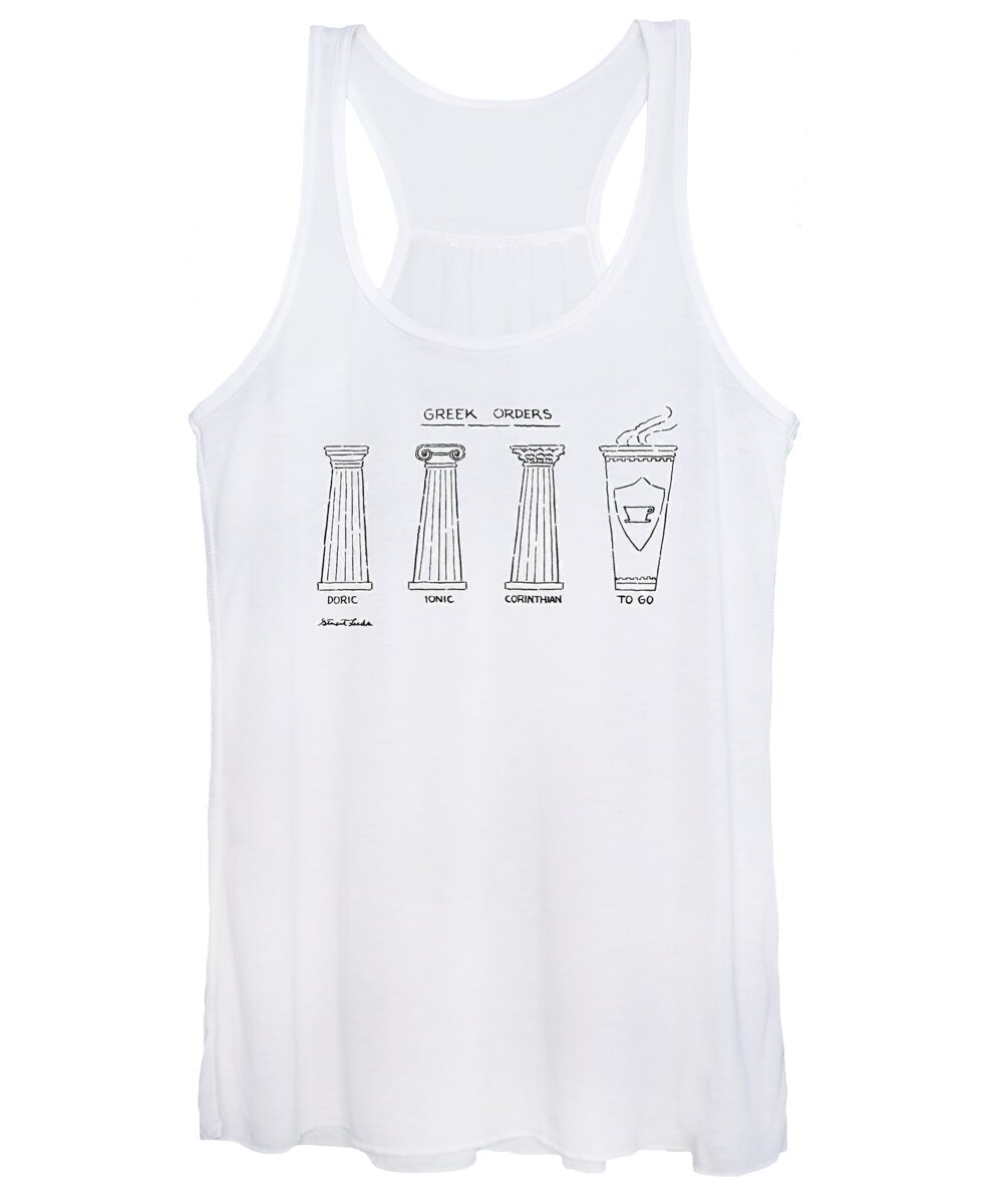 
Greek Orders.title.drawing Of 4 Columns: Doric Women's Tank Top featuring the drawing Greek Orders by Stuart Leeds