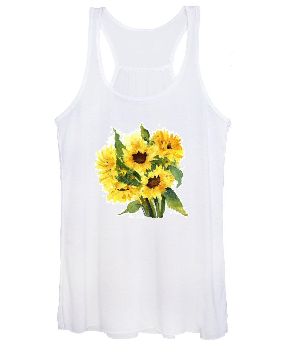 Sunflower Women's Tank Top featuring the painting You Are My Sunshine by Maria Hunt