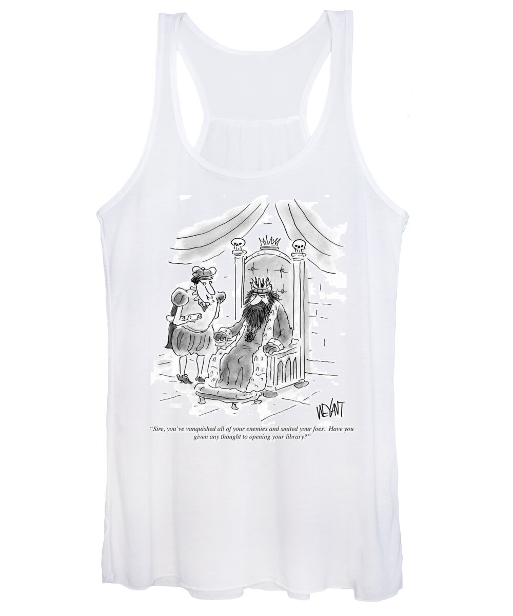 Sire Women's Tank Top featuring the drawing Have You Given Any Thought To Opening Your Library by Christopher Weyant