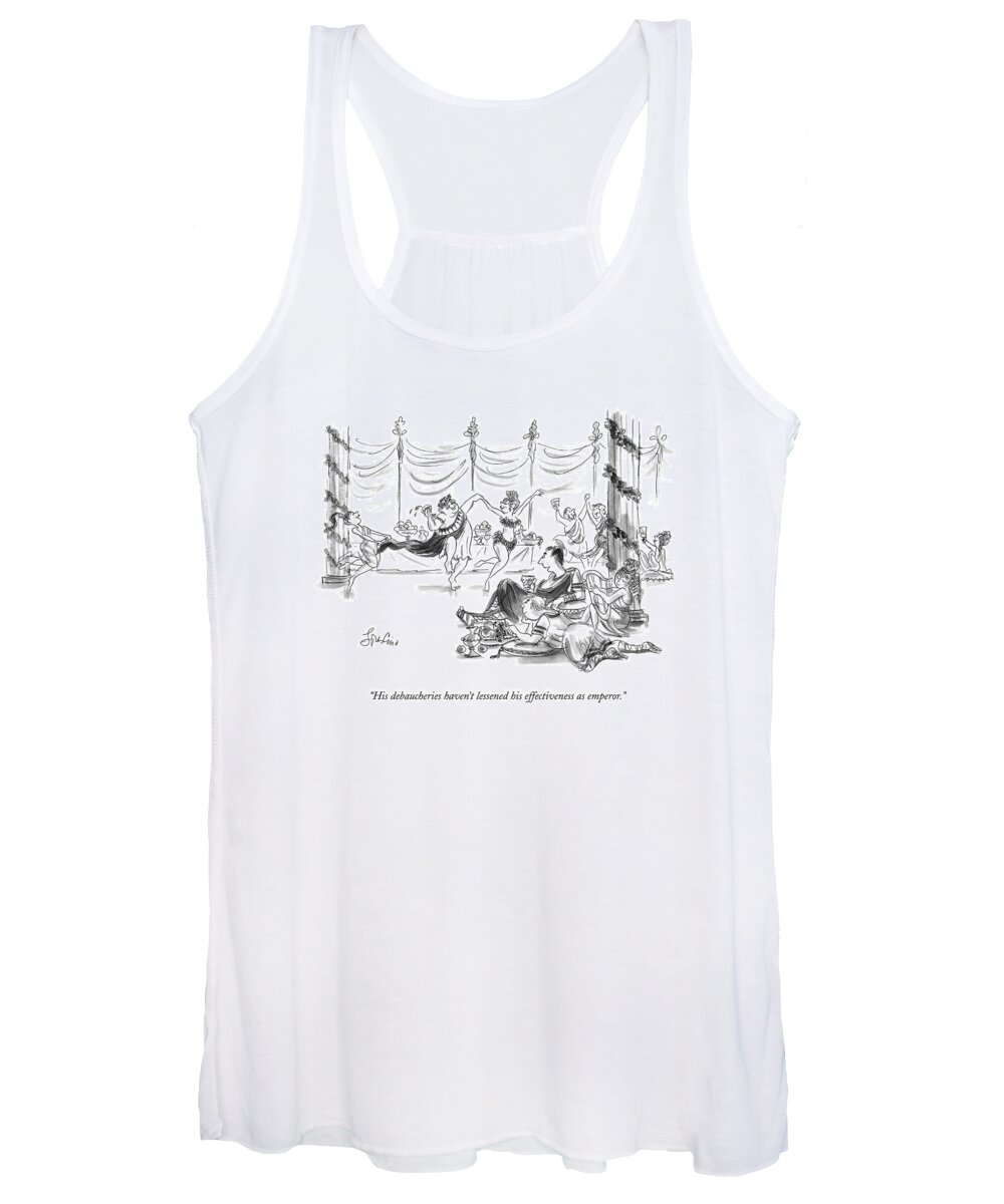 Parties-general Women's Tank Top featuring the drawing His Debaucheries Haven't Lessened by Edward Frascino