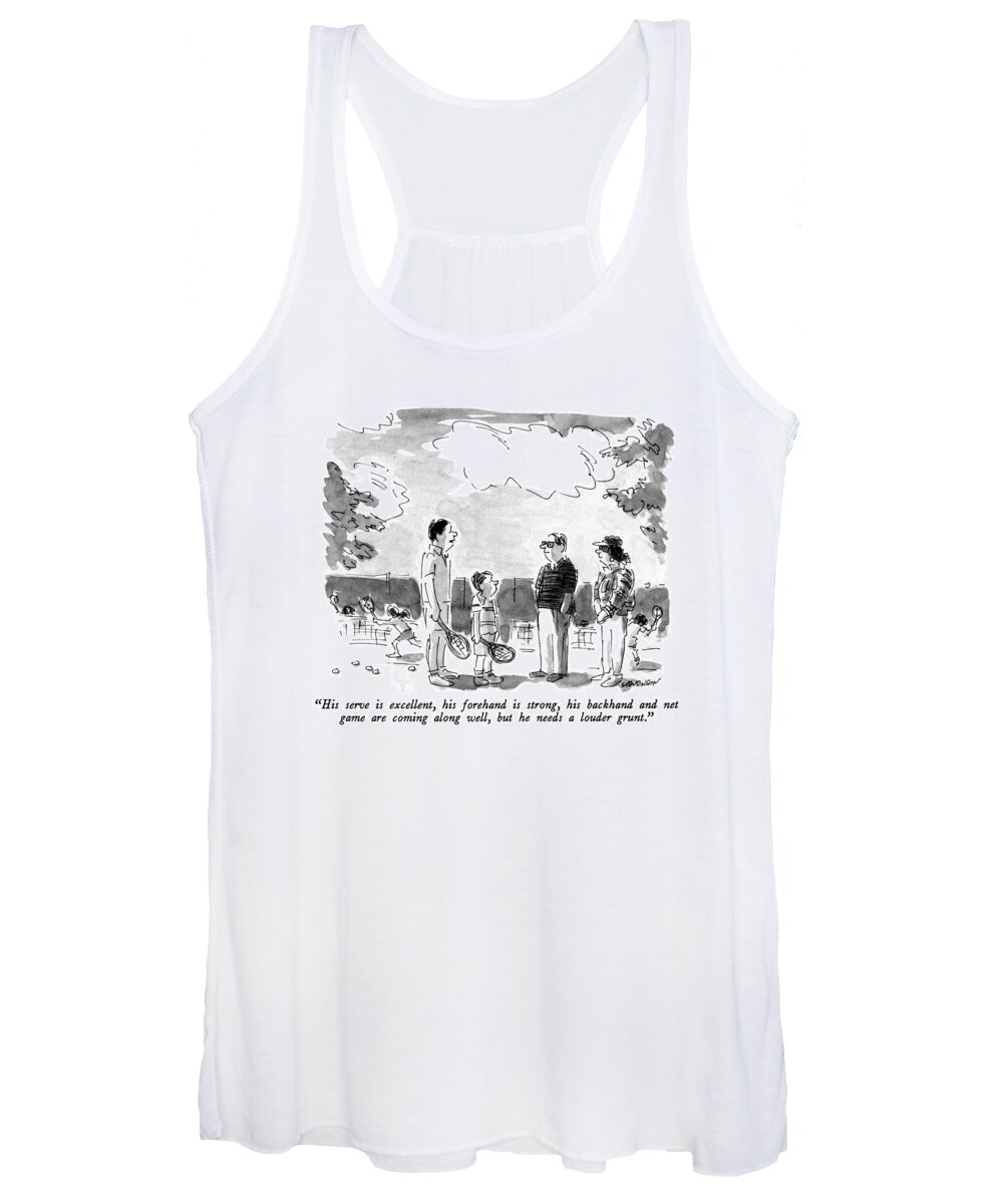 Sports Women's Tank Top featuring the drawing His Serve Is Excellent by James Stevenson