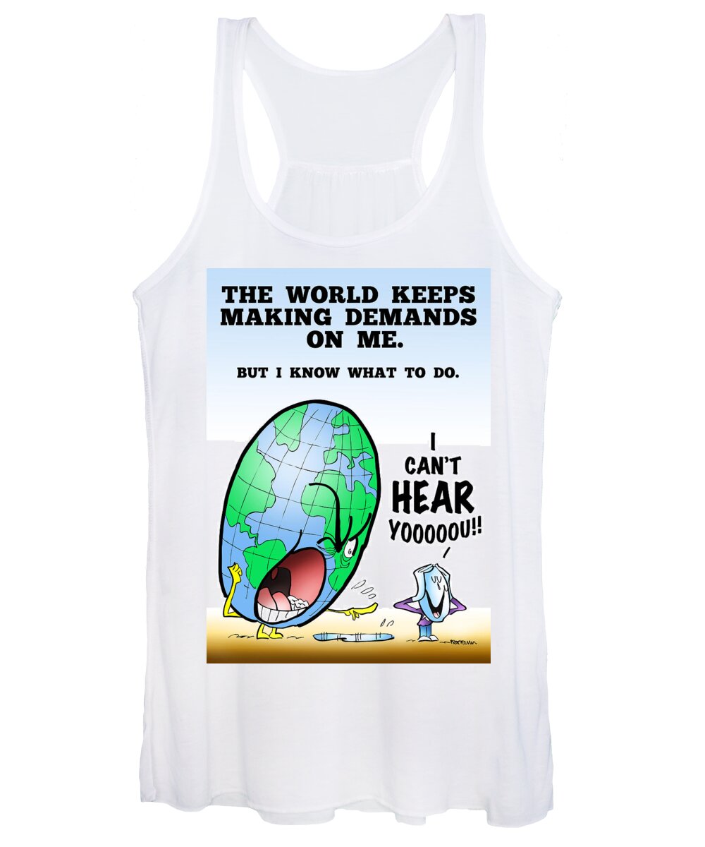 World Women's Tank Top featuring the digital art I Can't Hear You by Mark Armstrong