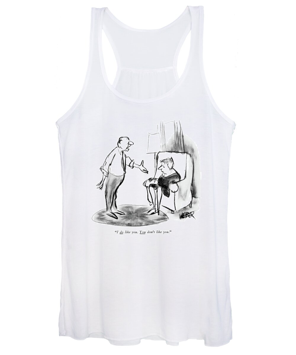 
 (man To His Wife Women's Tank Top featuring the drawing I Do Like You. You Don't Like You by Robert Weber