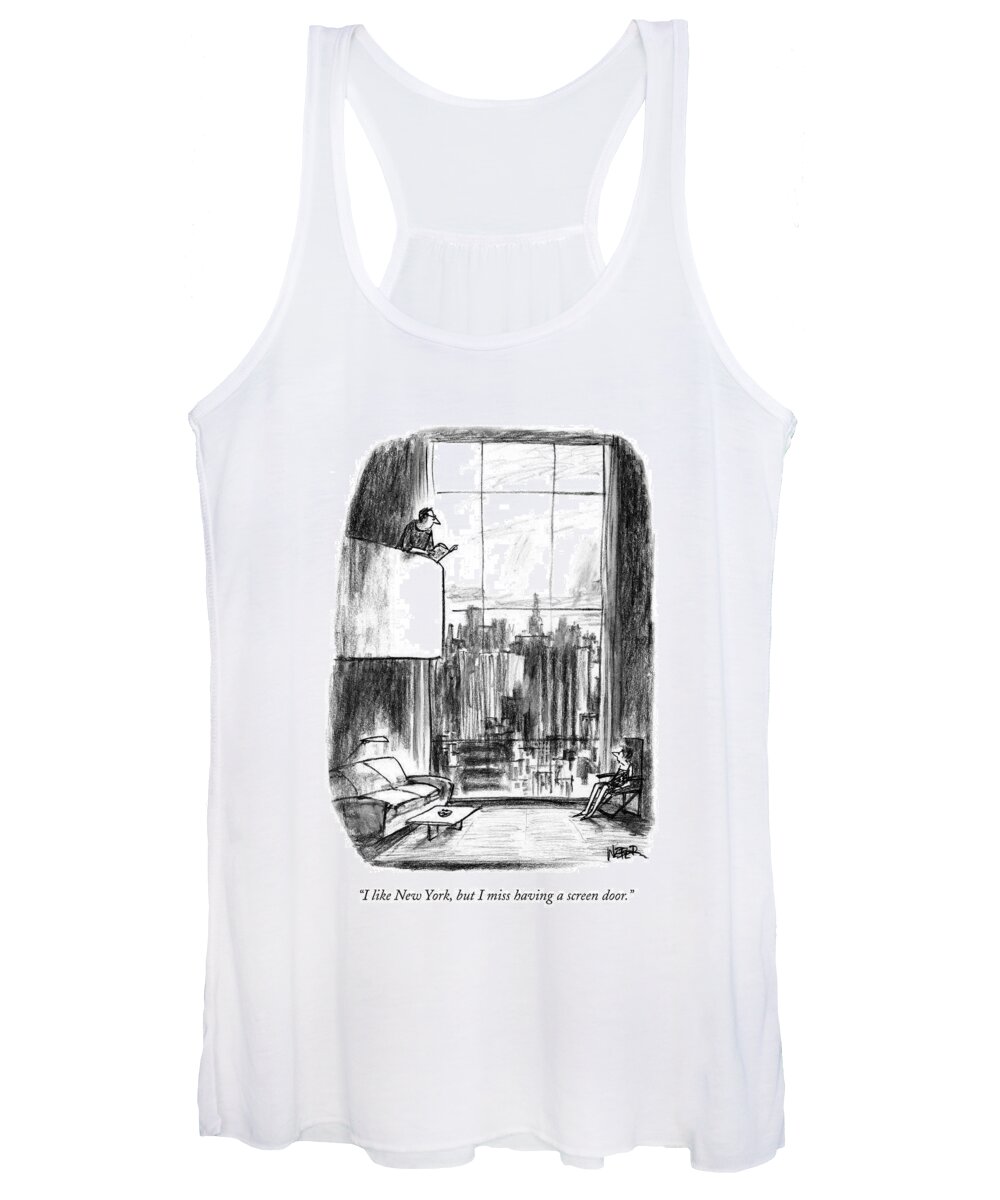 Real Estate Women's Tank Top featuring the drawing I Like New York by Robert Weber