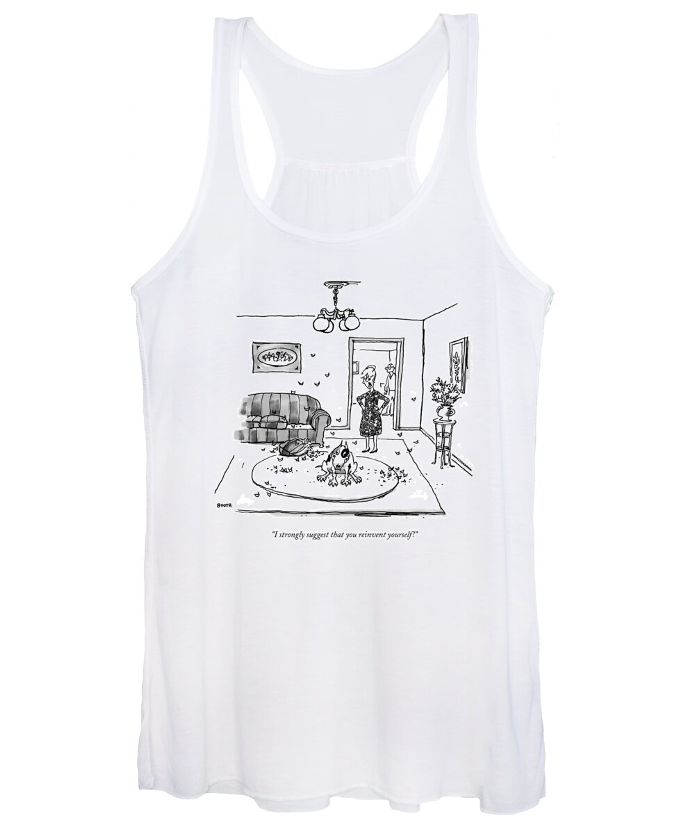 Dogs Women's Tank Top featuring the drawing I Strongly Suggest That You Reinvent Yourself! by George Booth