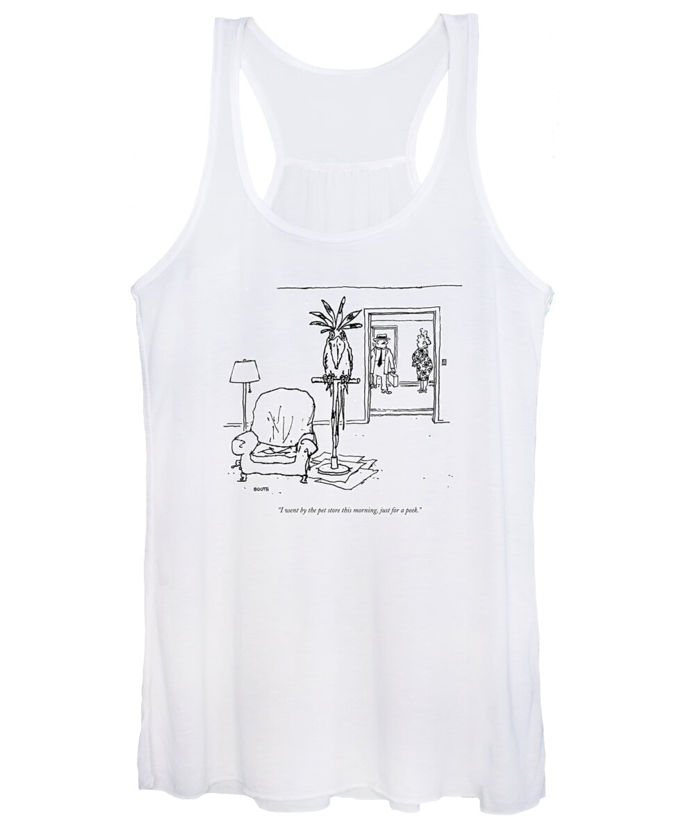 Animals Women's Tank Top featuring the drawing I Went By The Pet Store This Morning by George Booth