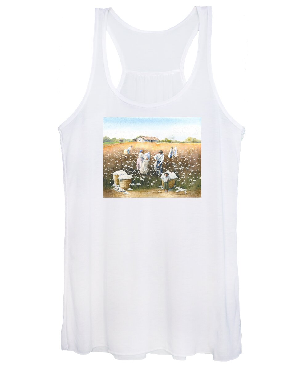 Cotton Women's Tank Top featuring the painting I Wish It Were Snow by Brenda Beck Fisher