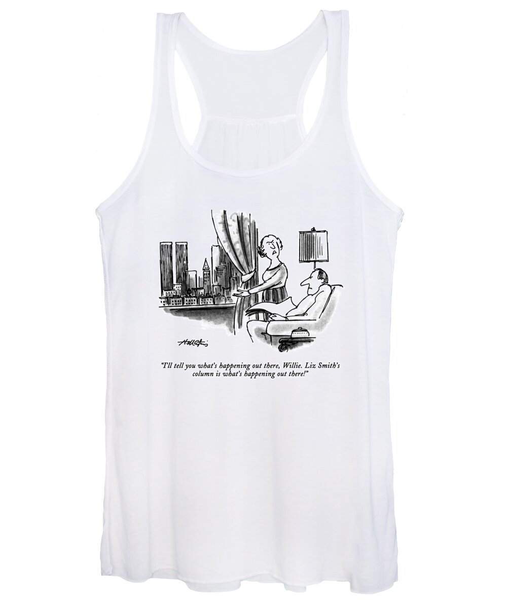 Media Women's Tank Top featuring the drawing I'll Tell You What's Happening by Henry Martin