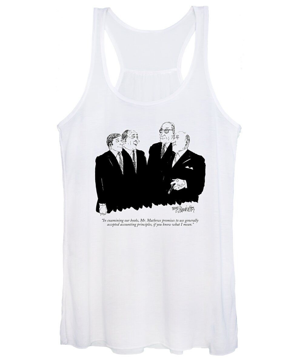 
(a Businessman Referring To His Accountant.) Business Women's Tank Top featuring the drawing In Examining Our Books by William Hamilton