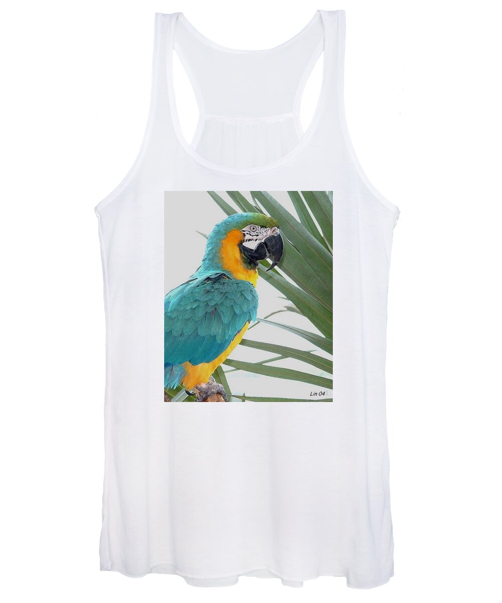 Bird Women's Tank Top featuring the photograph Islamorada Parrot - of the Macaw Persuasion by Lin Grosvenor
