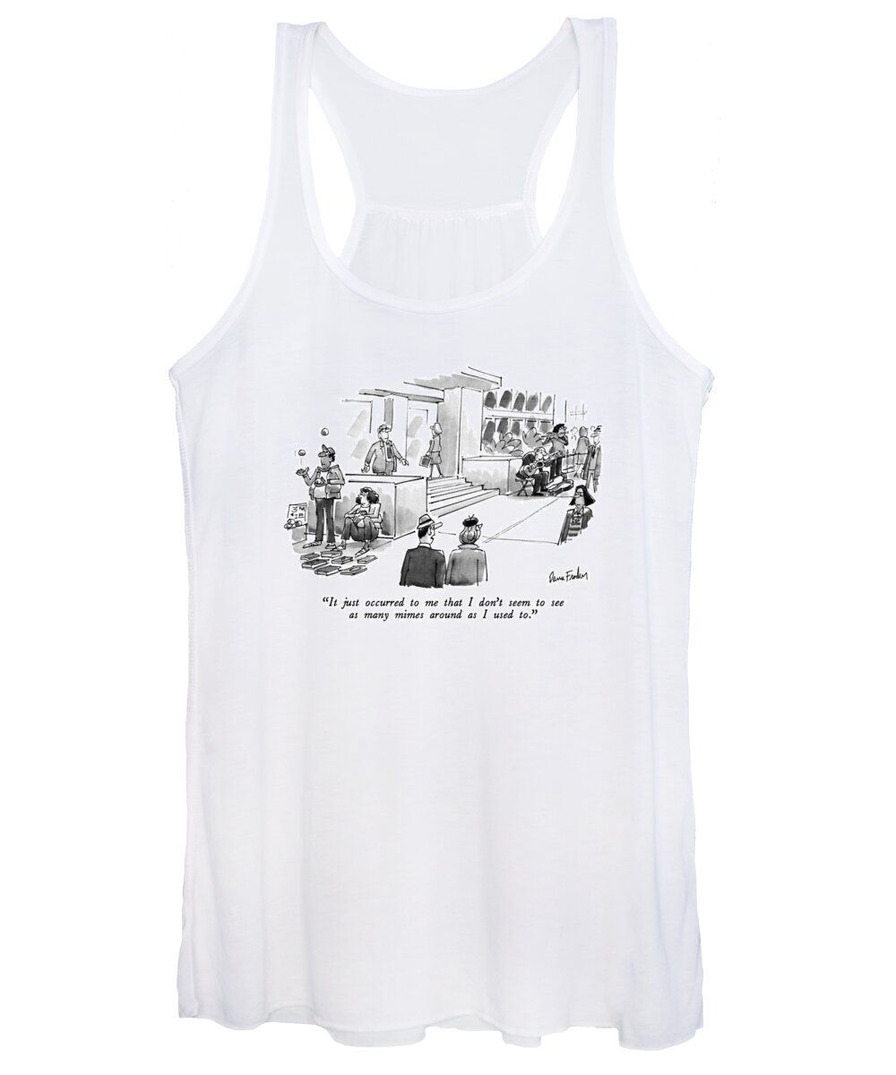 Urban Women's Tank Top featuring the drawing It Just Occurred To Me That I Don't Seem To See by Donald Reilly