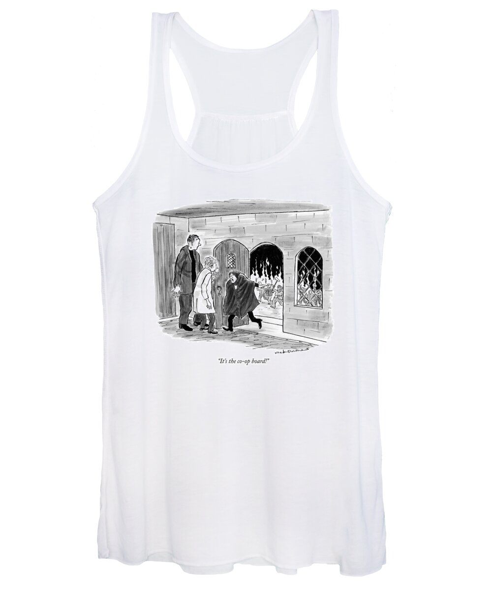 Real Estate Women's Tank Top featuring the drawing It's The Co-op Board! by Nick Downes