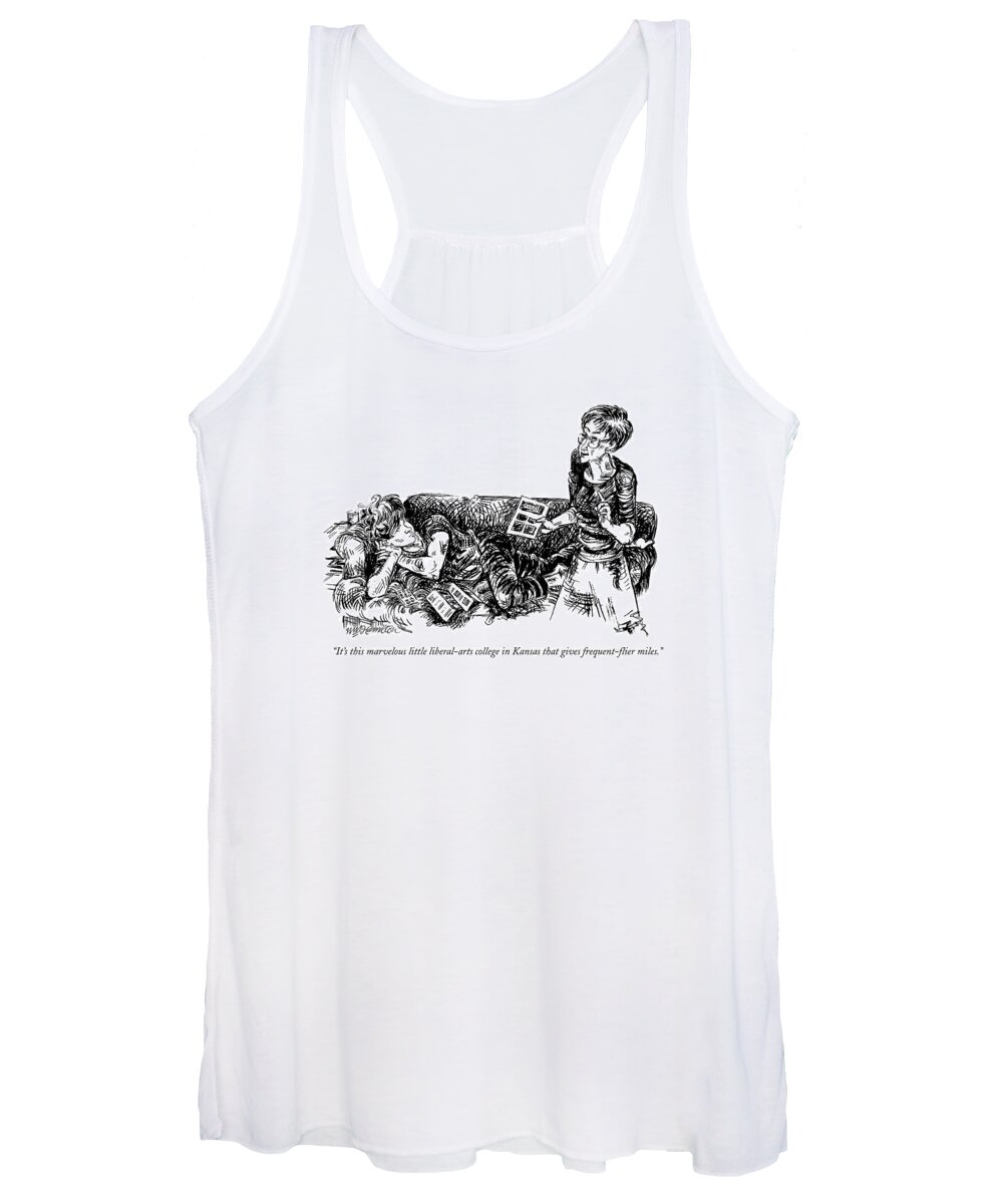 Education Women's Tank Top featuring the drawing It's This Marvelous Little Liberal-arts College by William Hamilton