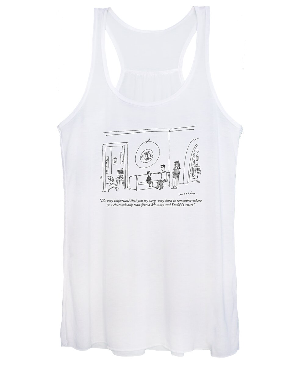Children - General Women's Tank Top featuring the drawing It's Very Important That You Try by Michael Maslin