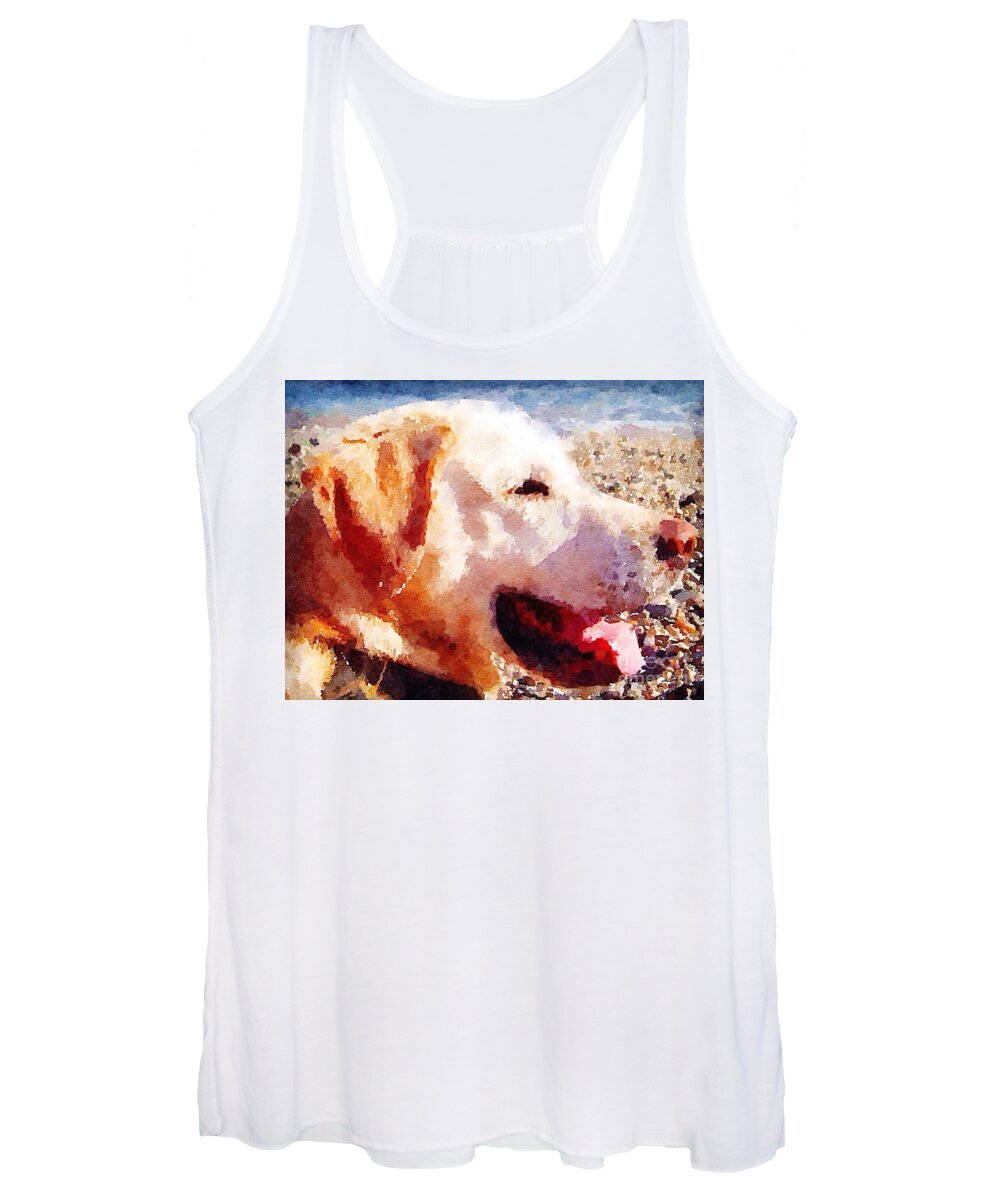 Labrador Women's Tank Top featuring the painting Jake by Vix Edwards