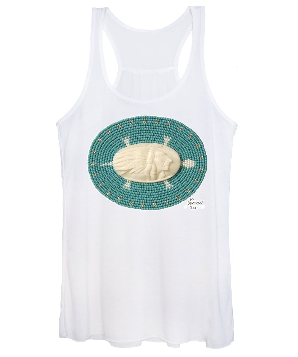 Carved Bone Women's Tank Top featuring the mixed media Keya by Douglas Limon