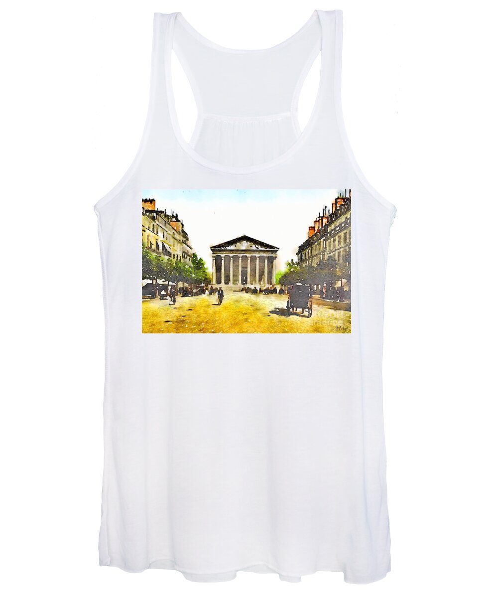 Madeleine Women's Tank Top featuring the painting La Madeleine 1890 by HELGE Art Gallery