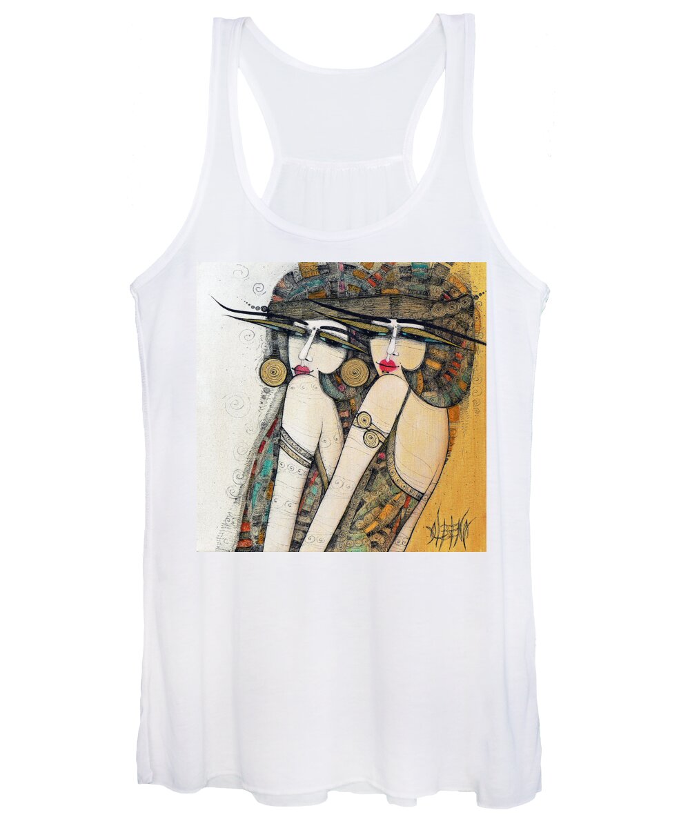 Young Girls Women's Tank Top featuring the painting Les Demoiselles by Albena Vatcheva