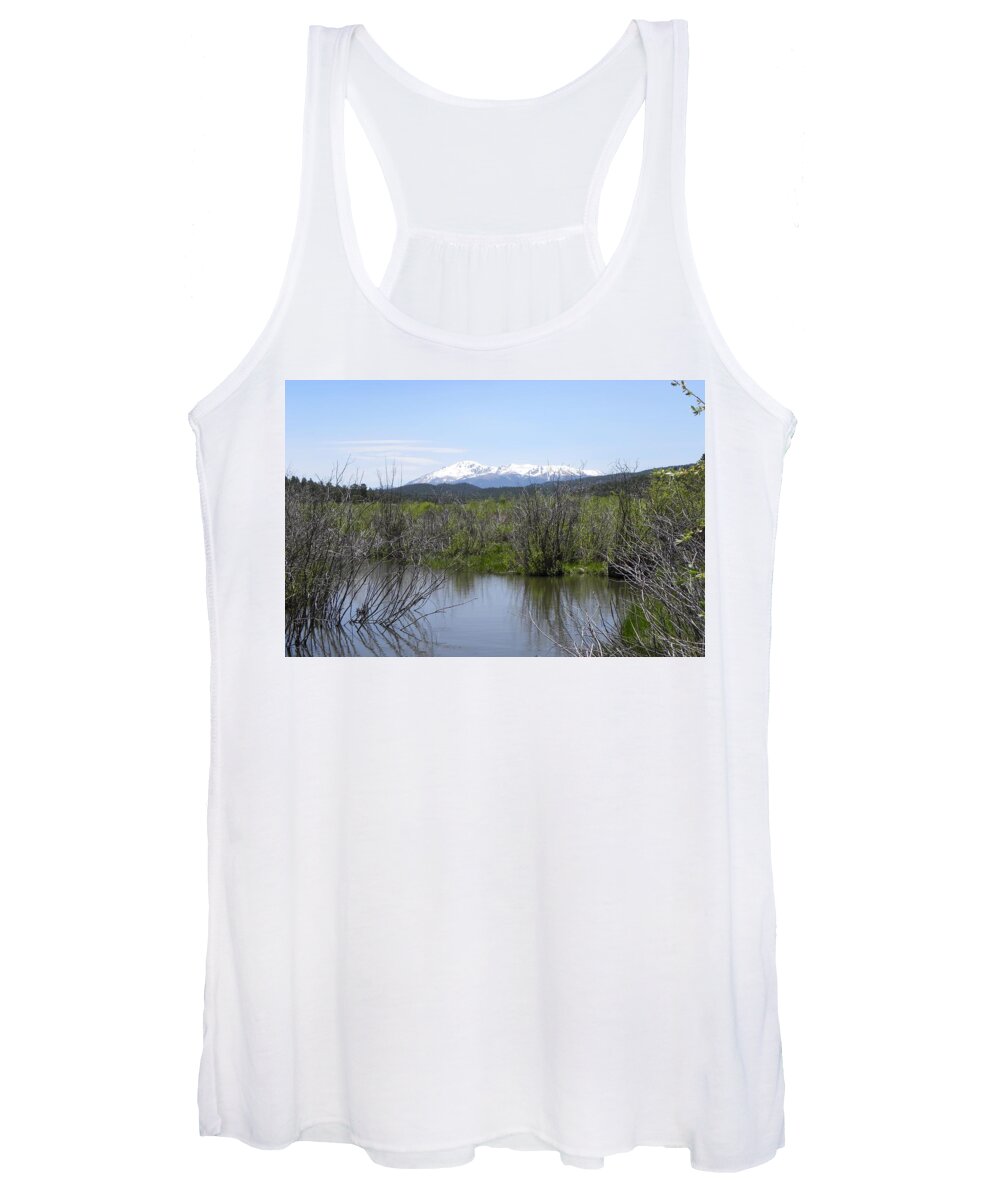 Berg Women's Tank Top featuring the photograph Lake Manitou SP Woodland Park CO by Margarethe Binkley