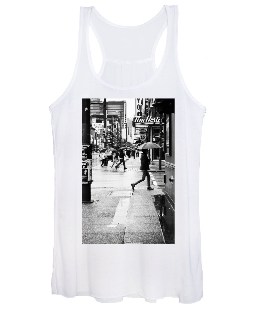 Street Photography Women's Tank Top featuring the photograph Missed Coffee by J C