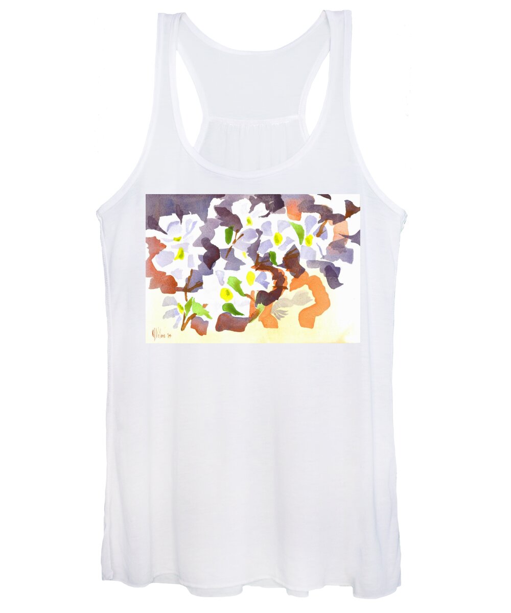 Missouri Dogwood Women's Tank Top featuring the painting Missouri Dogwood by Kip DeVore