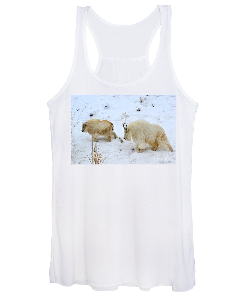 Mountain Goats Women's Tank Top featuring the photograph Mother and Child by Dorrene BrownButterfield