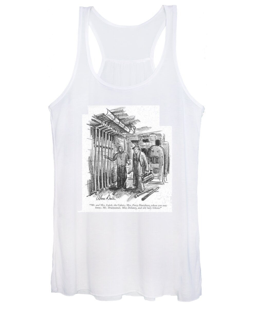 104558 Adu Alan Dunn Women's Tank Top featuring the drawing Mr. And Mrs. Laird by Alan Dunn