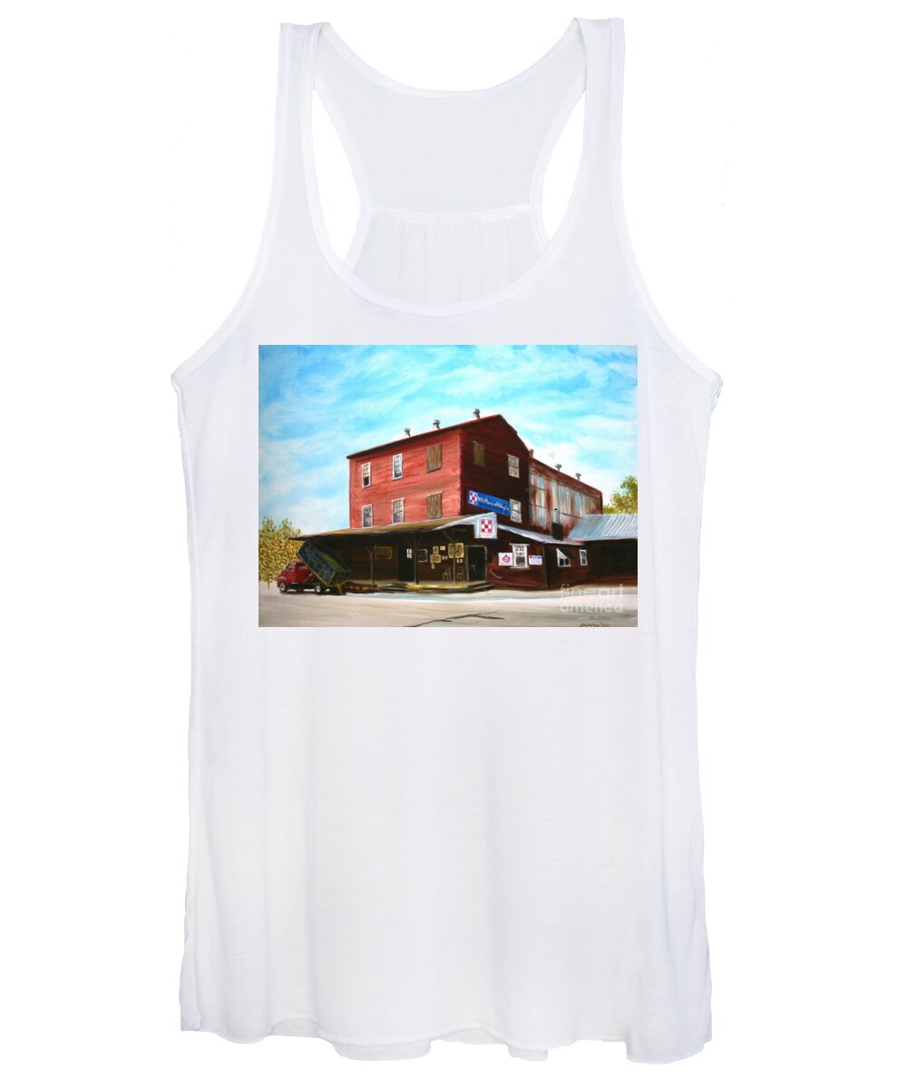 Architecture Women's Tank Top featuring the painting Mt. Pleasant Milling Company by Stacy C Bottoms