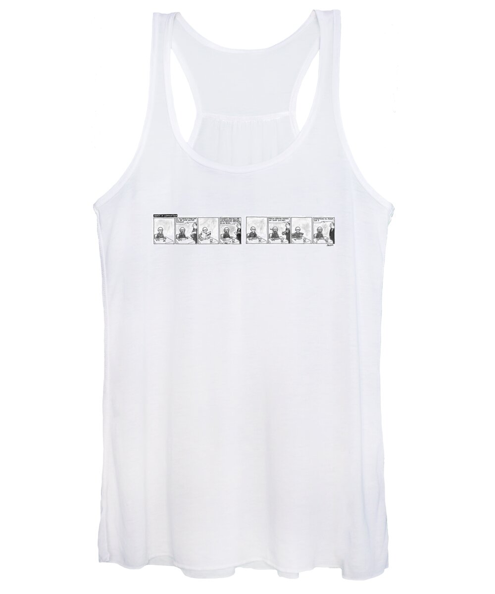 Restaurants Women's Tank Top featuring the drawing Munch In Manhattan by Jack Ziegler