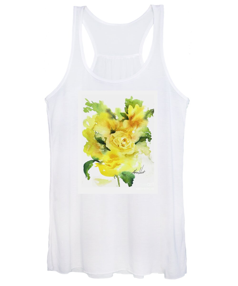 Contemporary Floral Women's Tank Top featuring the painting Natural Grace  by Maria Hunt