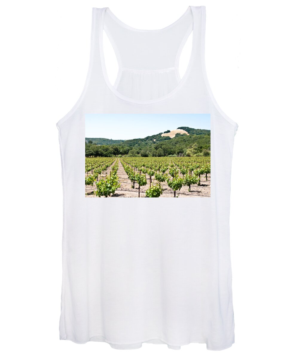 Napa Vineyard Women's Tank Top featuring the photograph Napa Vineyard with Hills by Shane Kelly