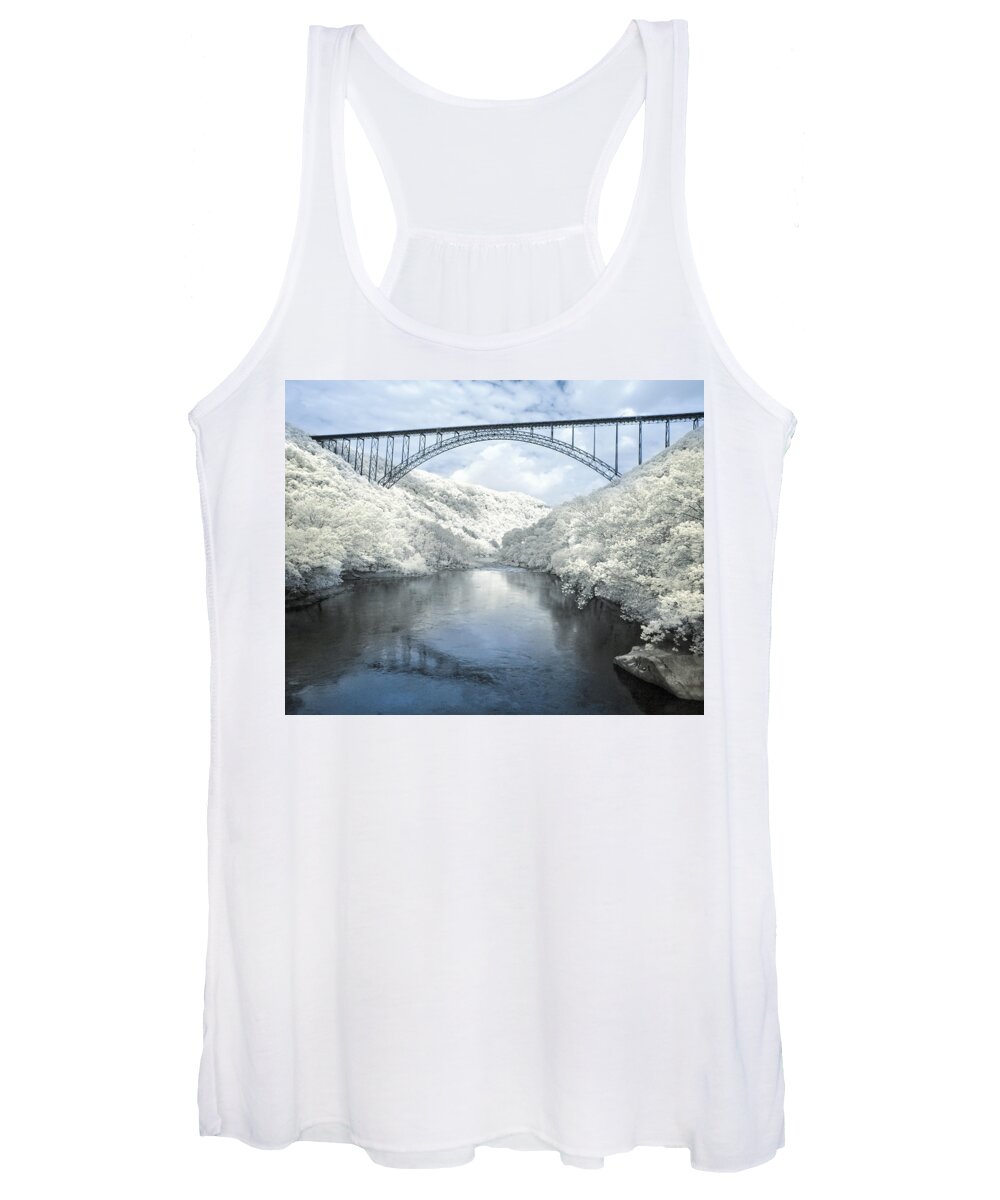 Architecture Women's Tank Top featuring the photograph New River Gorge Bridge in Infrared by Mary Almond