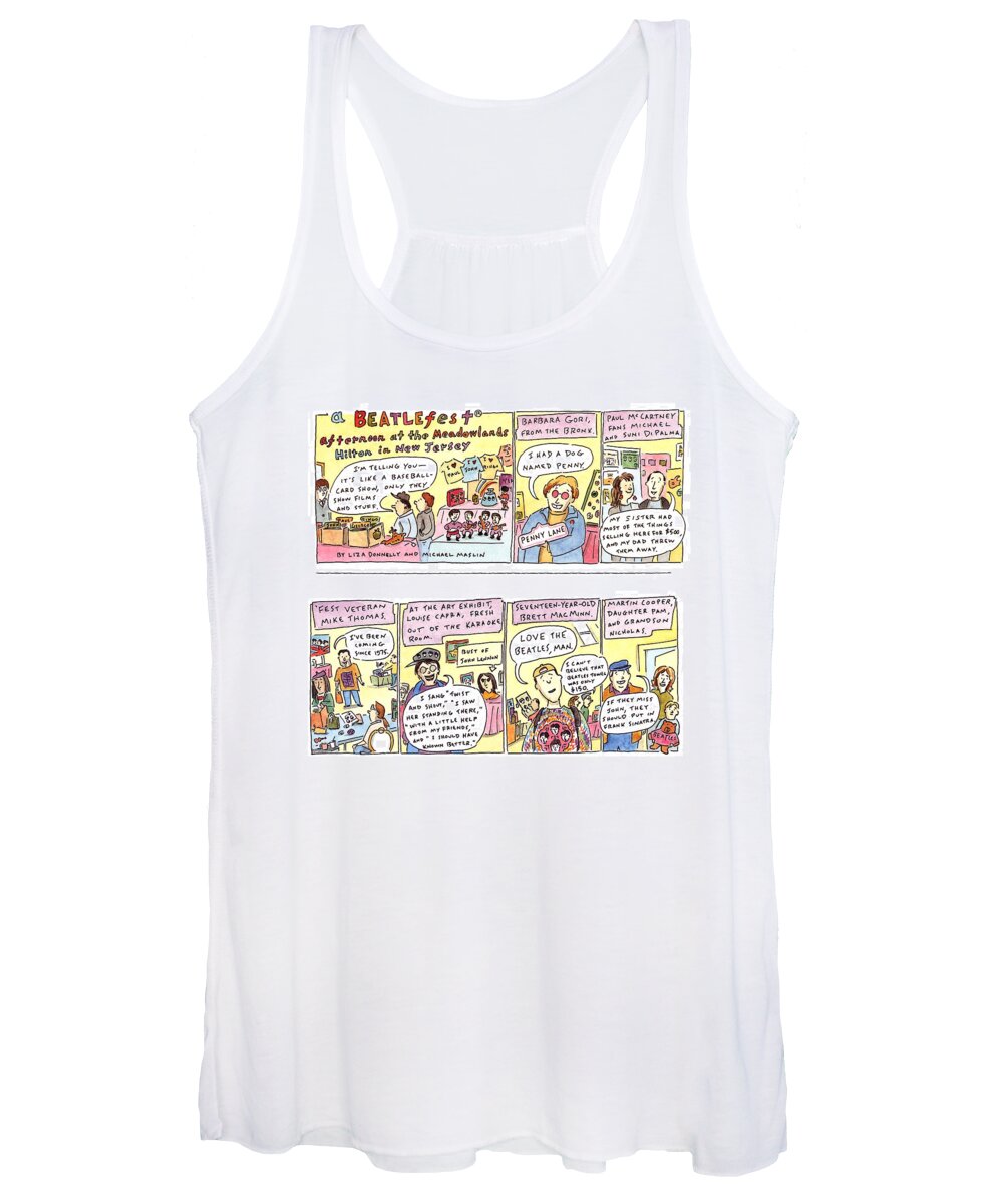 Music Women's Tank Top featuring the drawing New Yorker April 4th, 1994 by Liza Donnelly