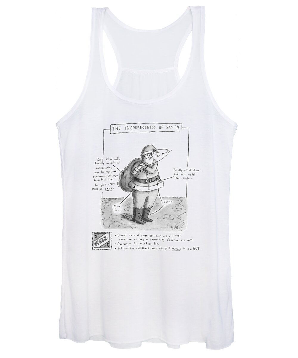 Holidays Women's Tank Top featuring the drawing New Yorker December 19th, 1994 by Roz Chast
