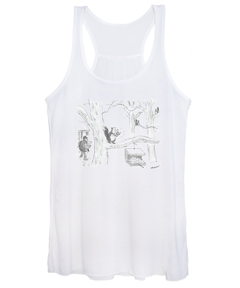 Animals Women's Tank Top featuring the drawing New Yorker February 15th, 1988 by James Stevenson