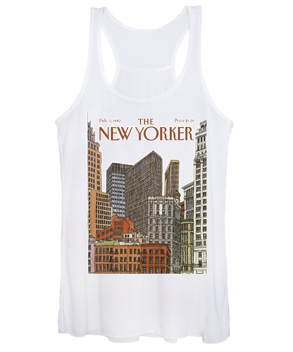 Business Women's Tank Top featuring the painting New Yorker February 1st, 1982 by Roxie Munro