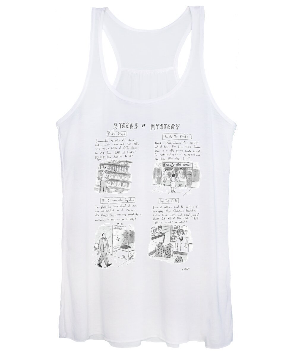 (various Stores And The Merchandise They Sell.)
Consumerism Women's Tank Top featuring the drawing New Yorker January 13th, 1986 by Roz Chast