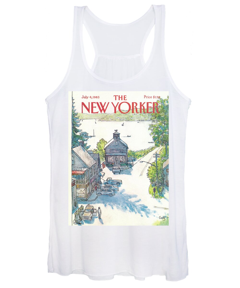  Rural Women's Tank Top featuring the painting New Yorker July 4th, 1983 by Arthur Getz