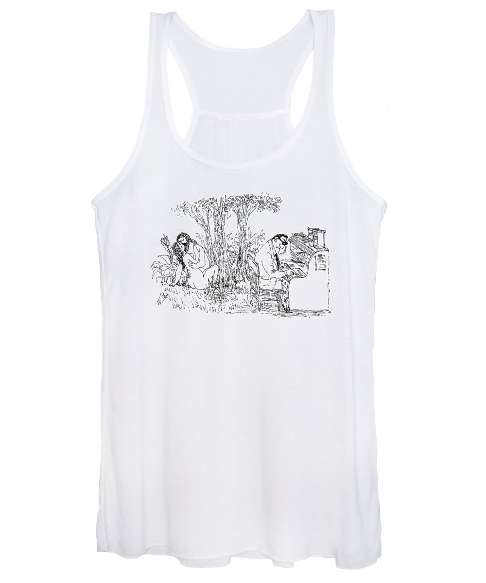 (a Couple Makes Love In The Woods Women's Tank Top featuring the drawing New Yorker May 15th, 1971 by William Steig
