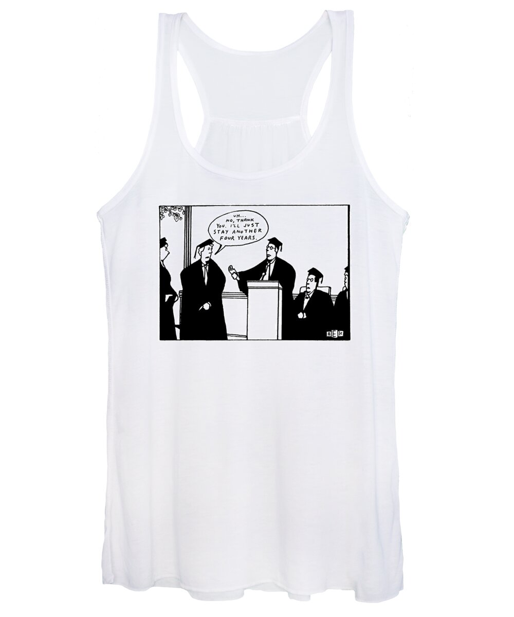 University Women's Tank Top featuring the drawing New Yorker May 18th, 1992 by Bruce Eric Kaplan