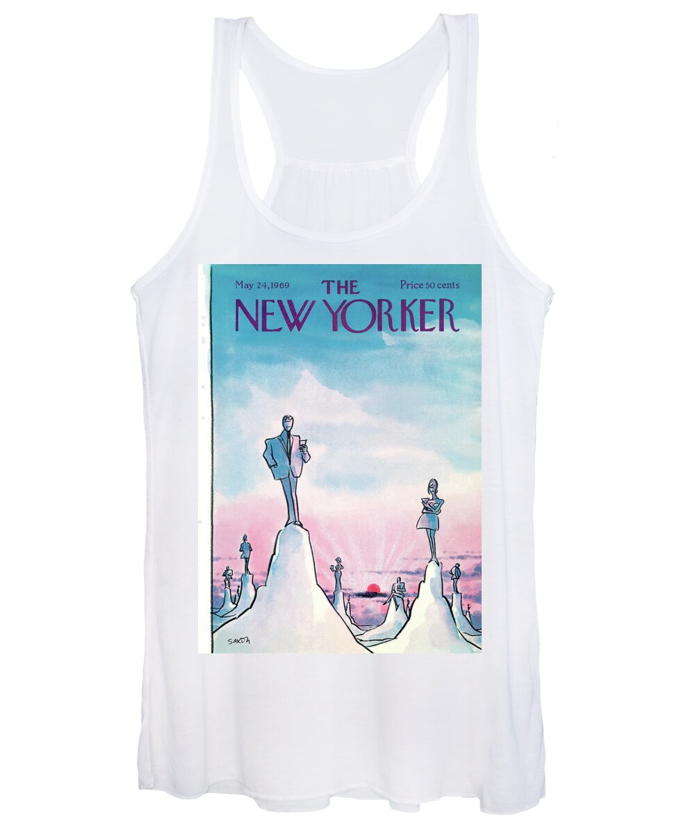 Charles Saxon Csa Women's Tank Top featuring the painting New Yorker May 24th, 1969 by Charles Saxon
