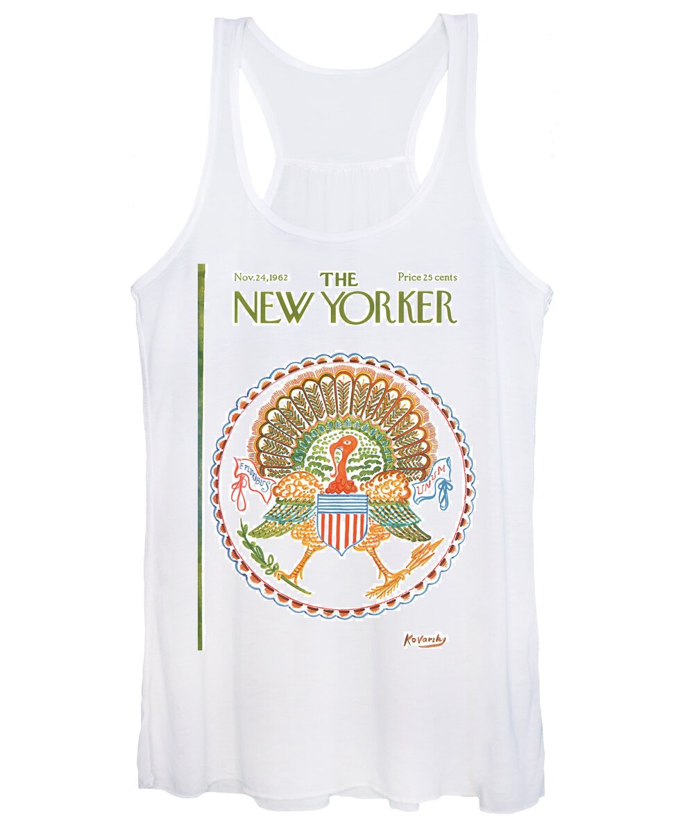 Thanksgiving Women's Tank Top featuring the painting New Yorker November 24th, 1962 by Anatol Kovarsky