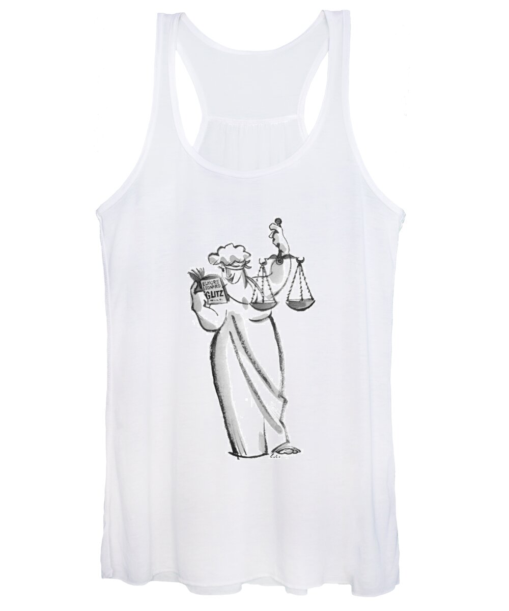 (figure Of Blind Justice Women's Tank Top featuring the drawing New Yorker October 18th, 1993 by Lee Lorenz