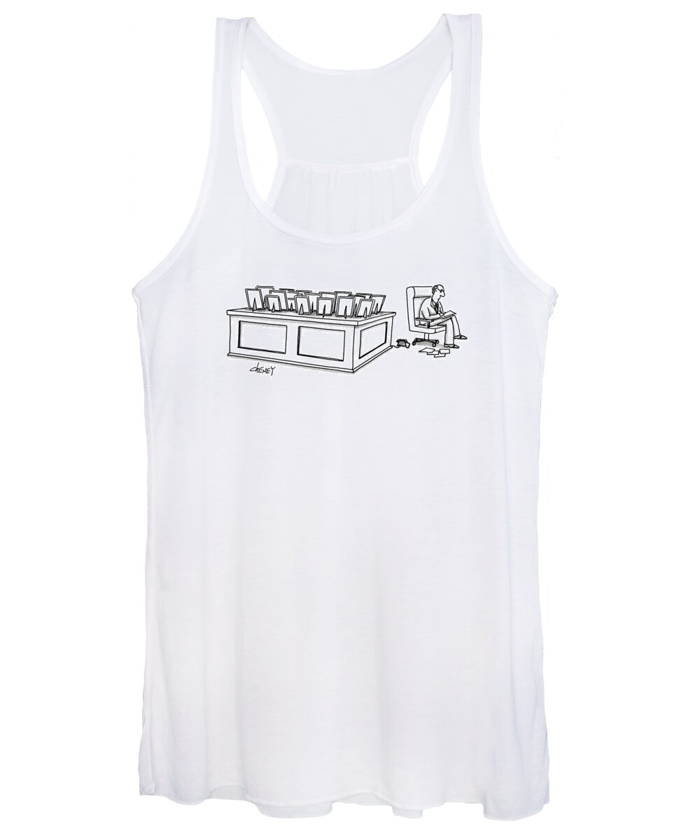 Modern Life Women's Tank Top featuring the drawing New Yorker October 22nd, 1990 by Tom Cheney