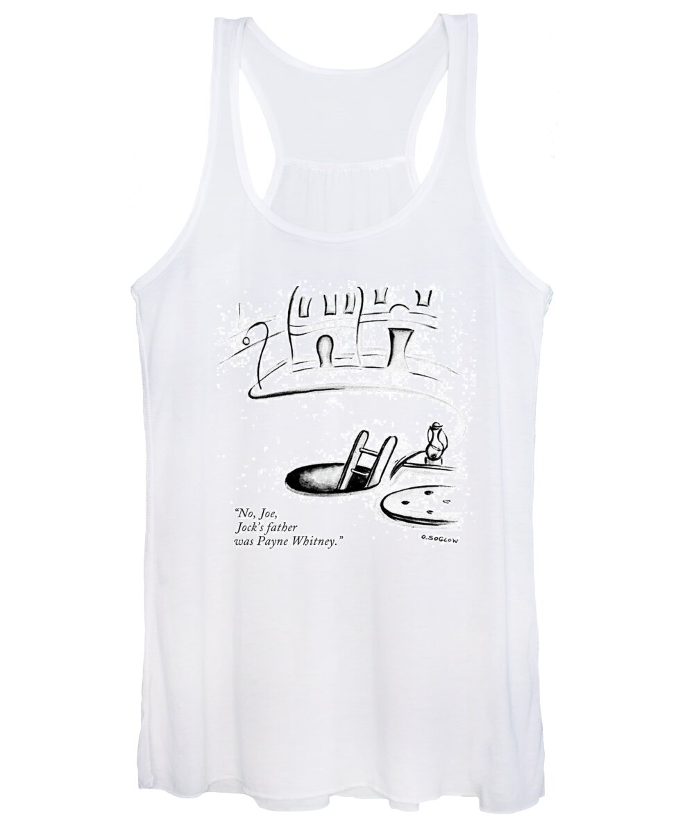 No Women's Tank Top featuring the drawing Jock's Father Was Payne Whitney by Otto Soglow
